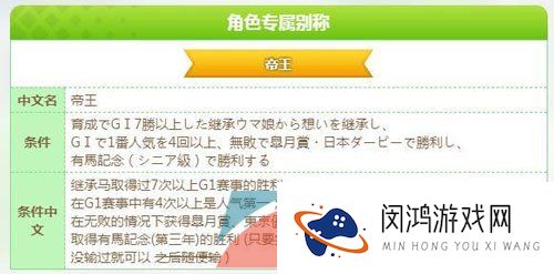 《闪耀优俊少女》东海帝皇王称号解锁攻略