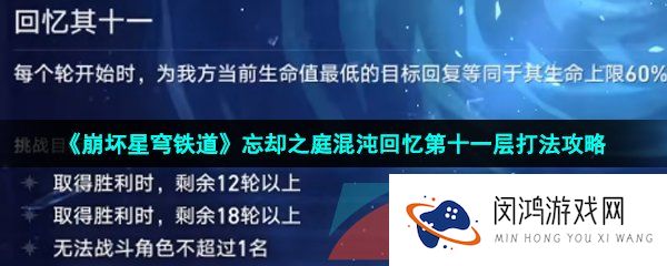 崩坏星穹铁道忘却之庭混沌回忆第十一层怎么打-忘却之庭混沌回忆第十一层打法攻略