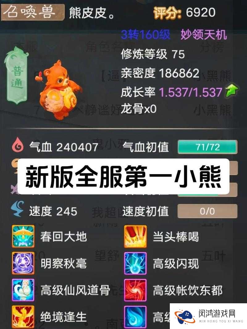 大话西游手游中小熊宠物表现如何？加点技巧有哪些推荐？