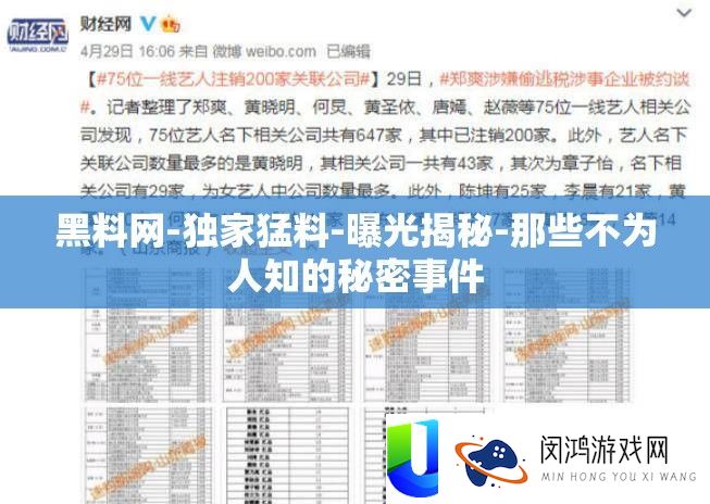 黑料网-独家猛料-暴光揭秘-那些不为人知的秘密事务