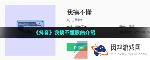 《抖音》我搞不懂歌曲介绍